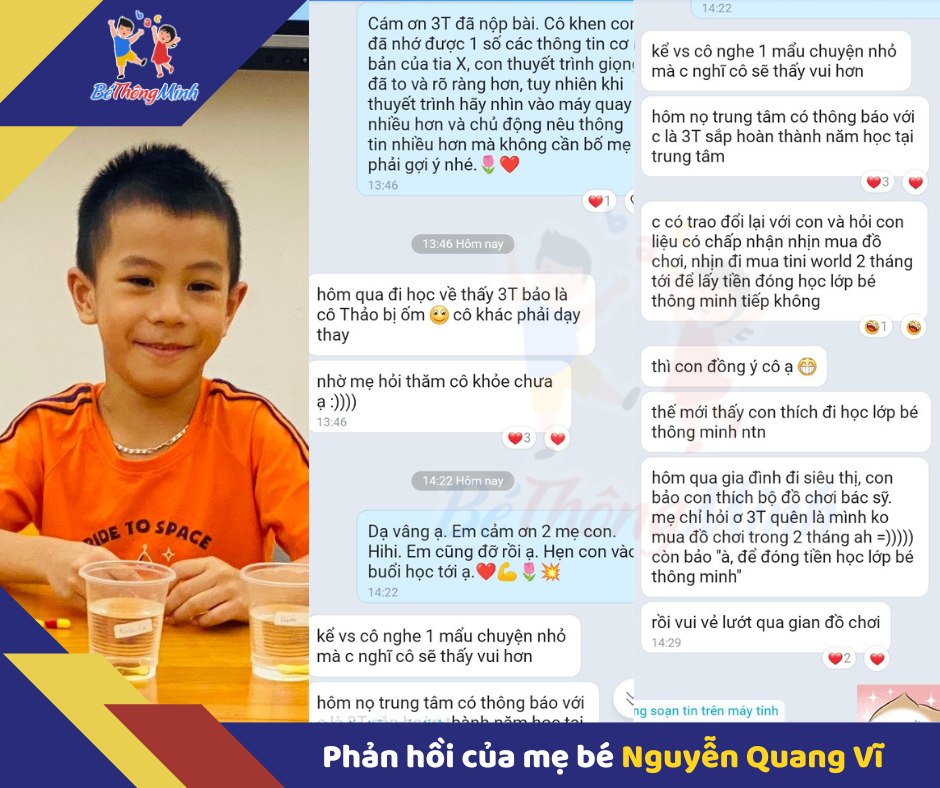 Phản hồi của phụ huynh bé Nguyễn Quang Vĩ